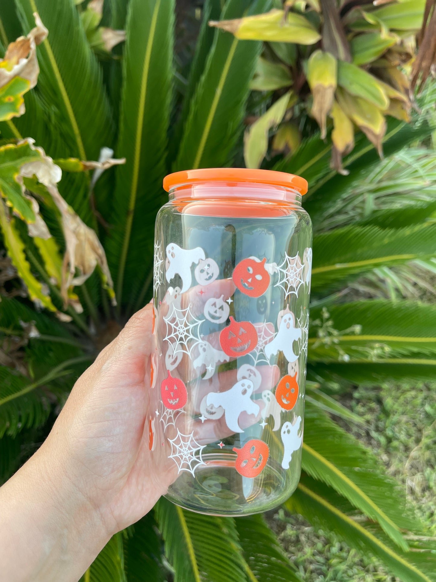 Halloween Glass Cans