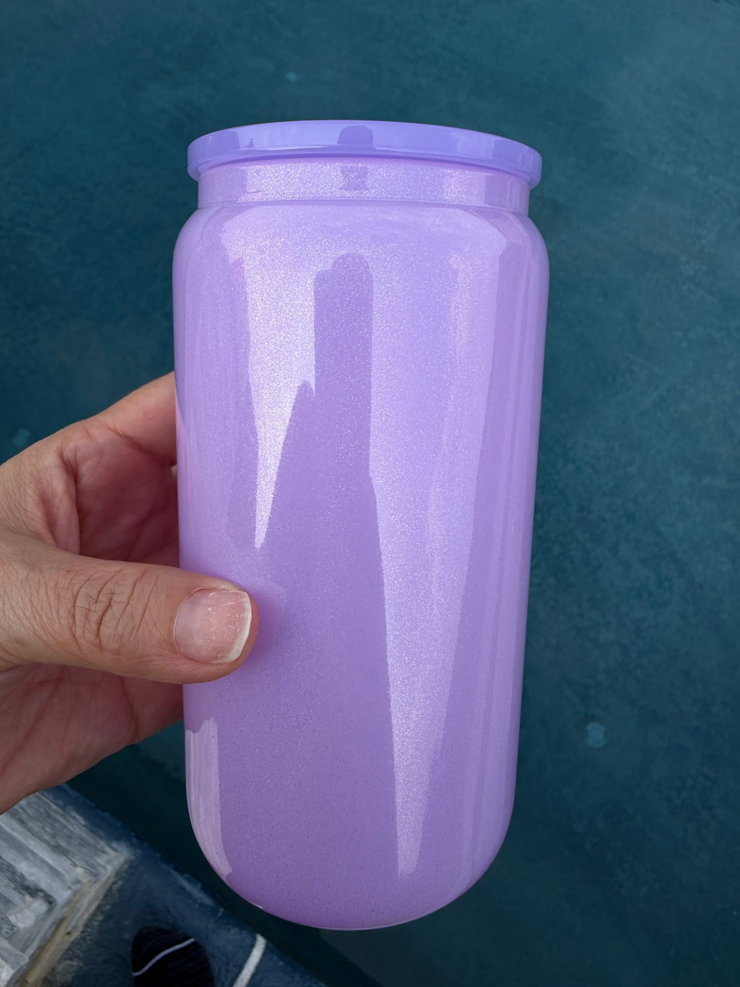 Sublimation 16oz Shimmer Glitter Glass Can with Plastic Lid (Copy)