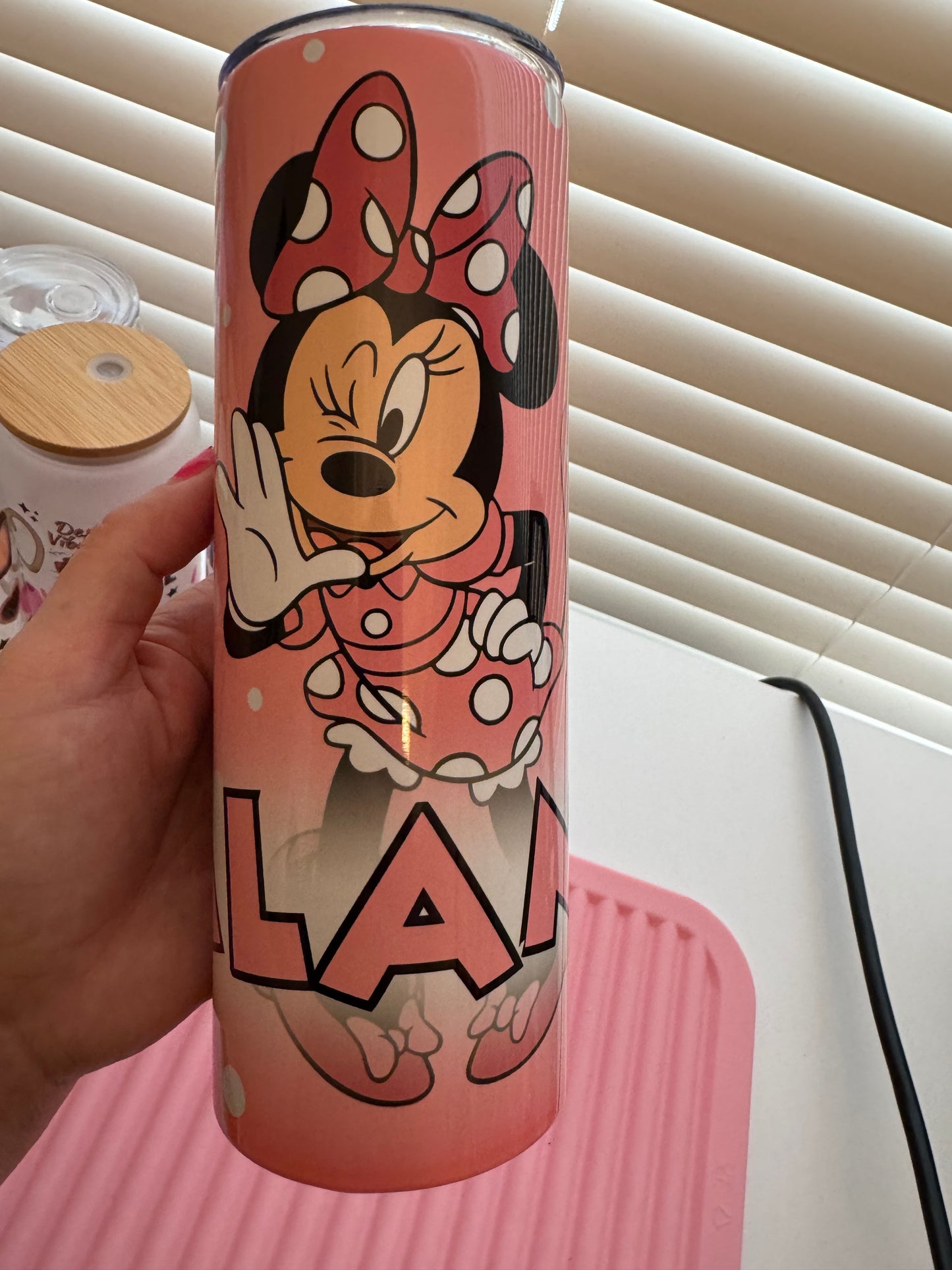 Pink Mouse Tumbler Custom with Name