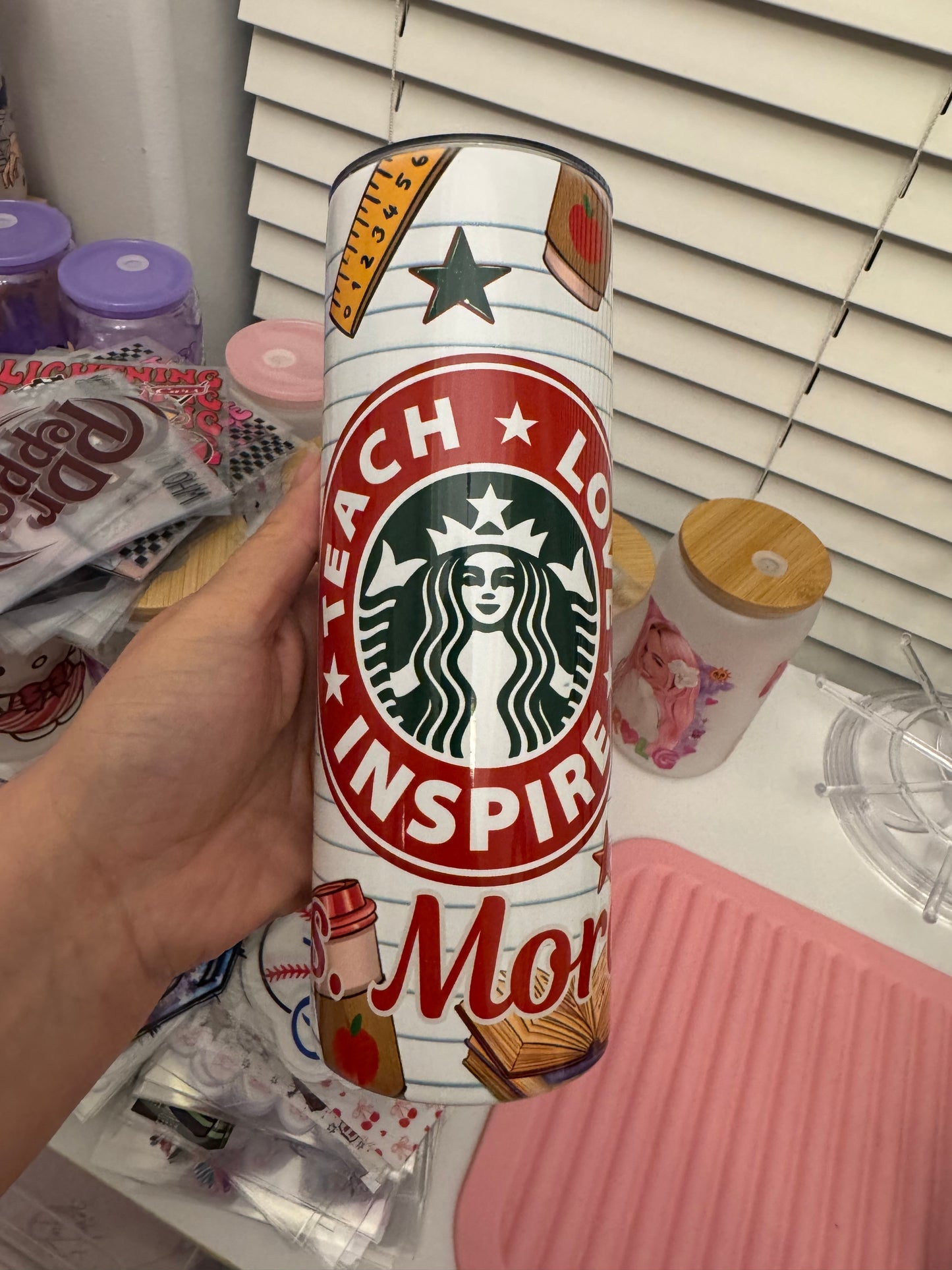 Teacher Love Inspire Tumbler