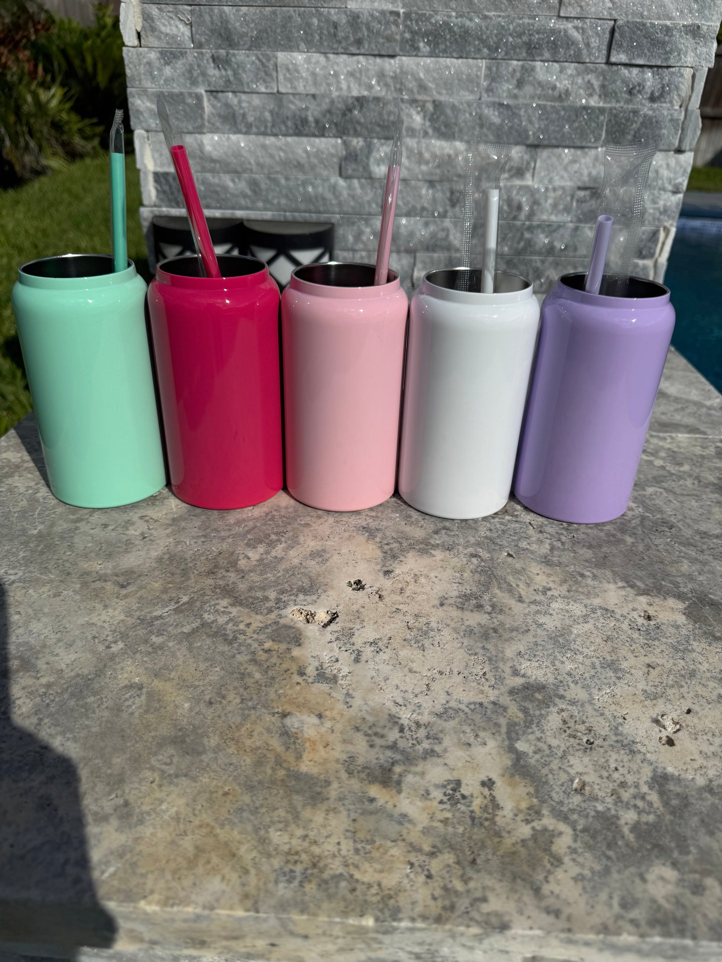 16oz Stainless Steel Colored Cans