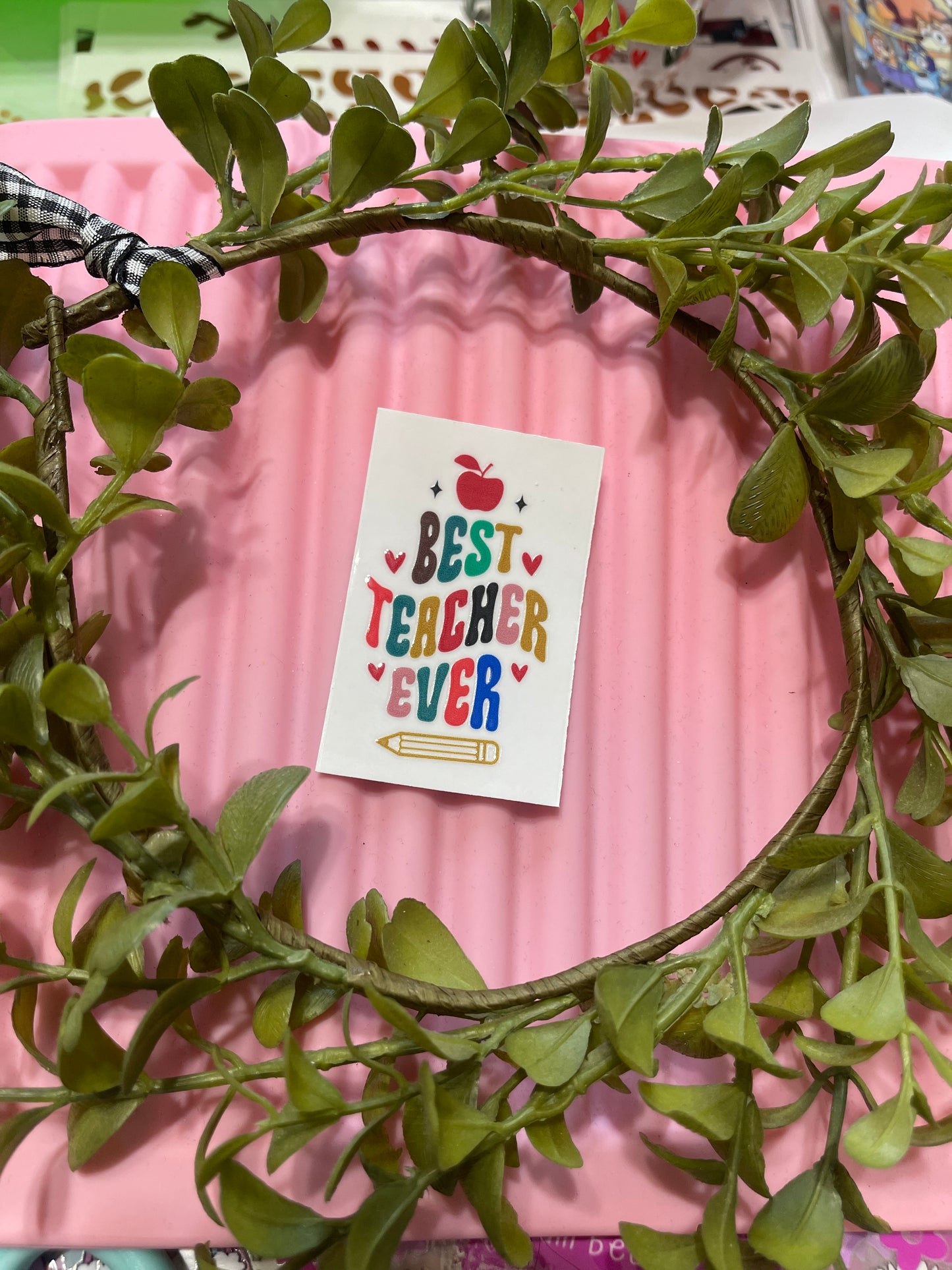 Best Teacher Ever-UVDTF Keychain Decal