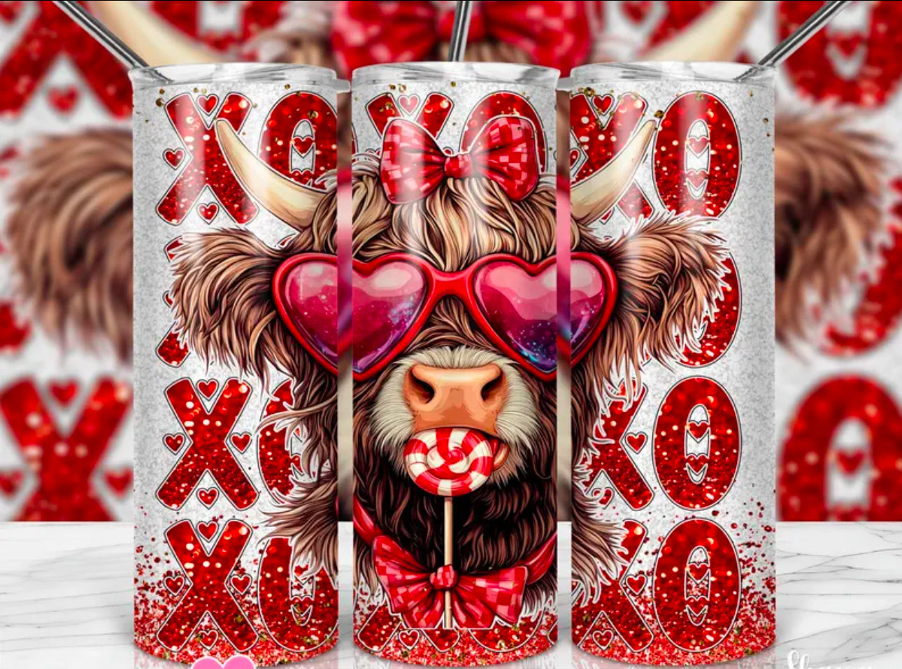 XOXO Highland Cow Tumbler