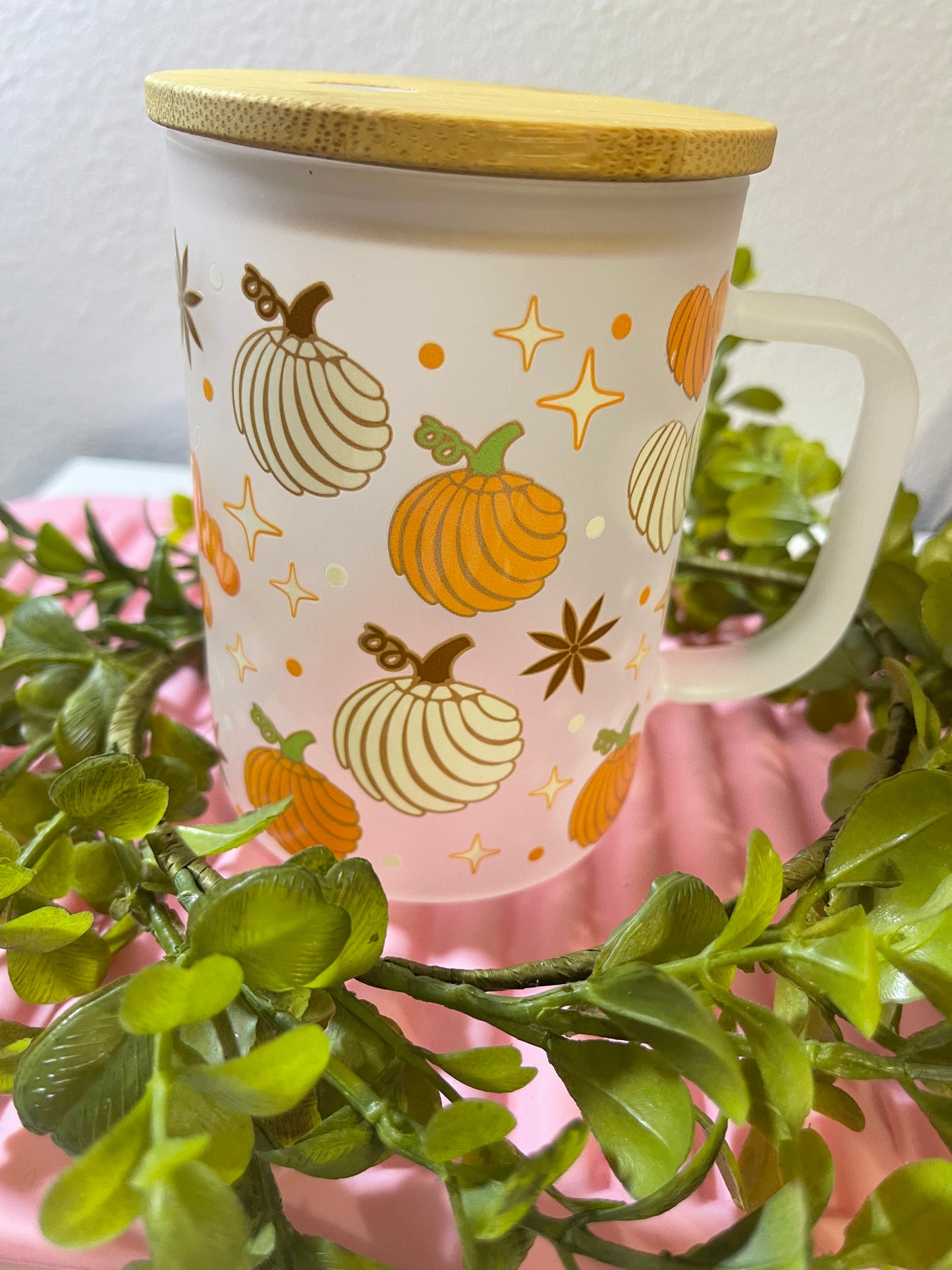 Pumpkin Cafecito Frosted Glass