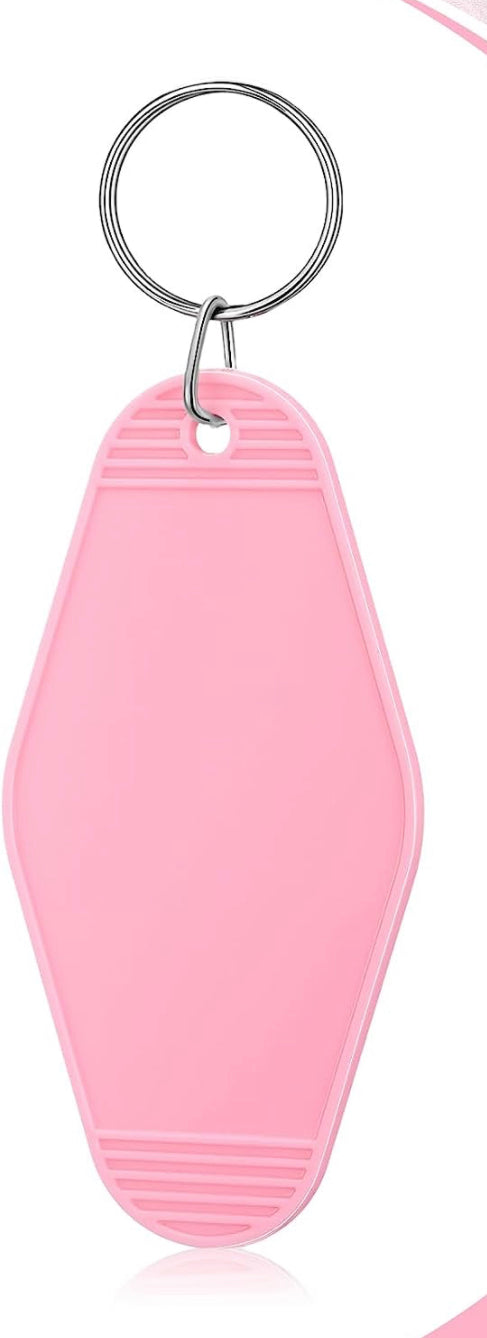 Pink Blank Motel Keychain