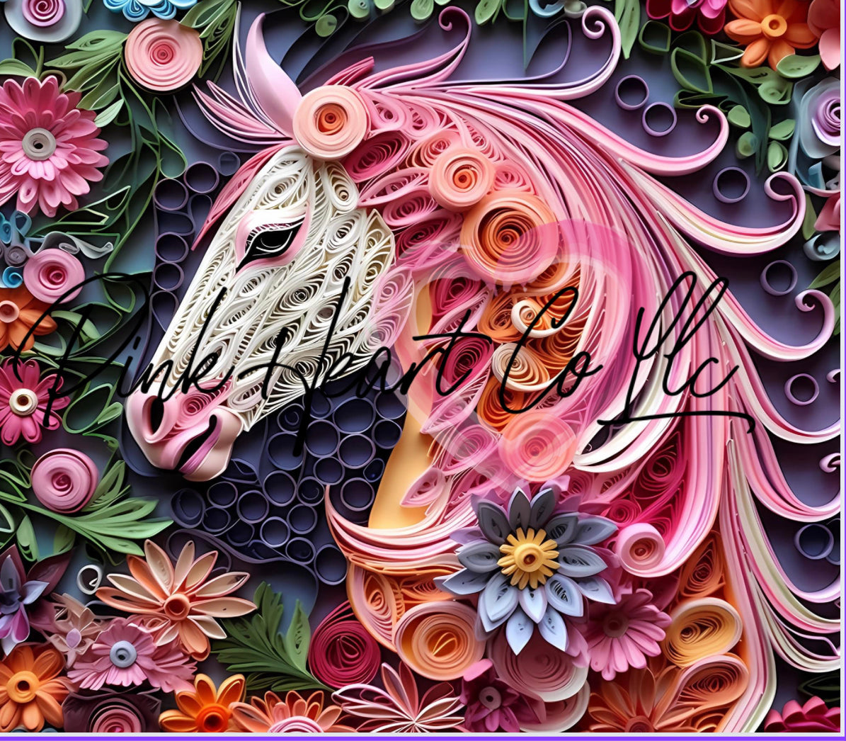 3D Tumbler Pink Horse