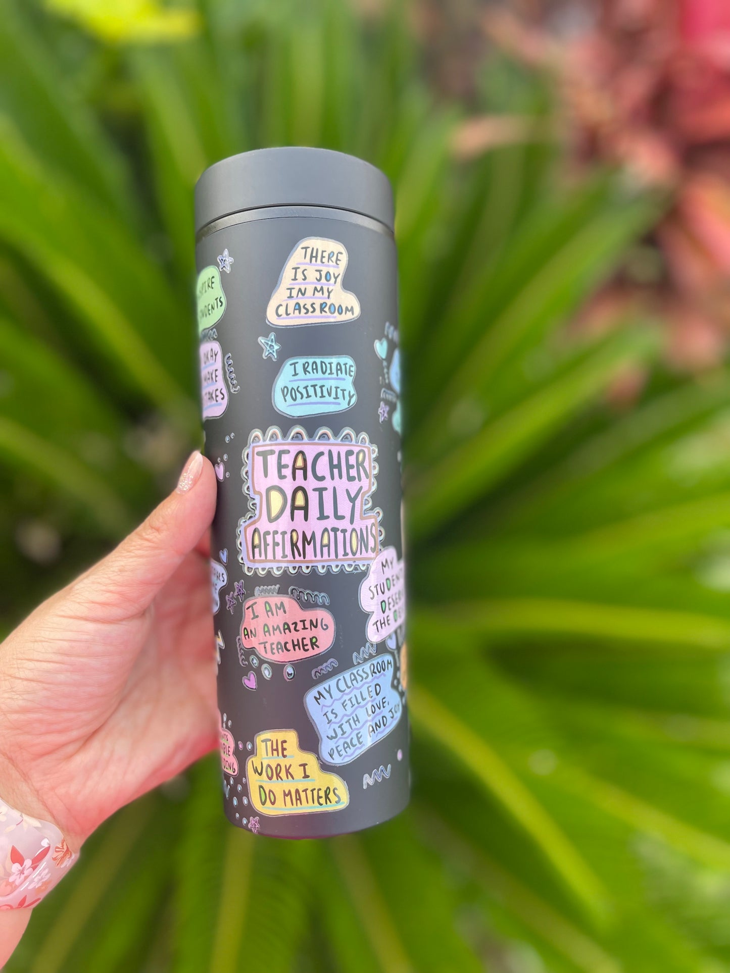 Teacher Affirmations Matte Black Cup