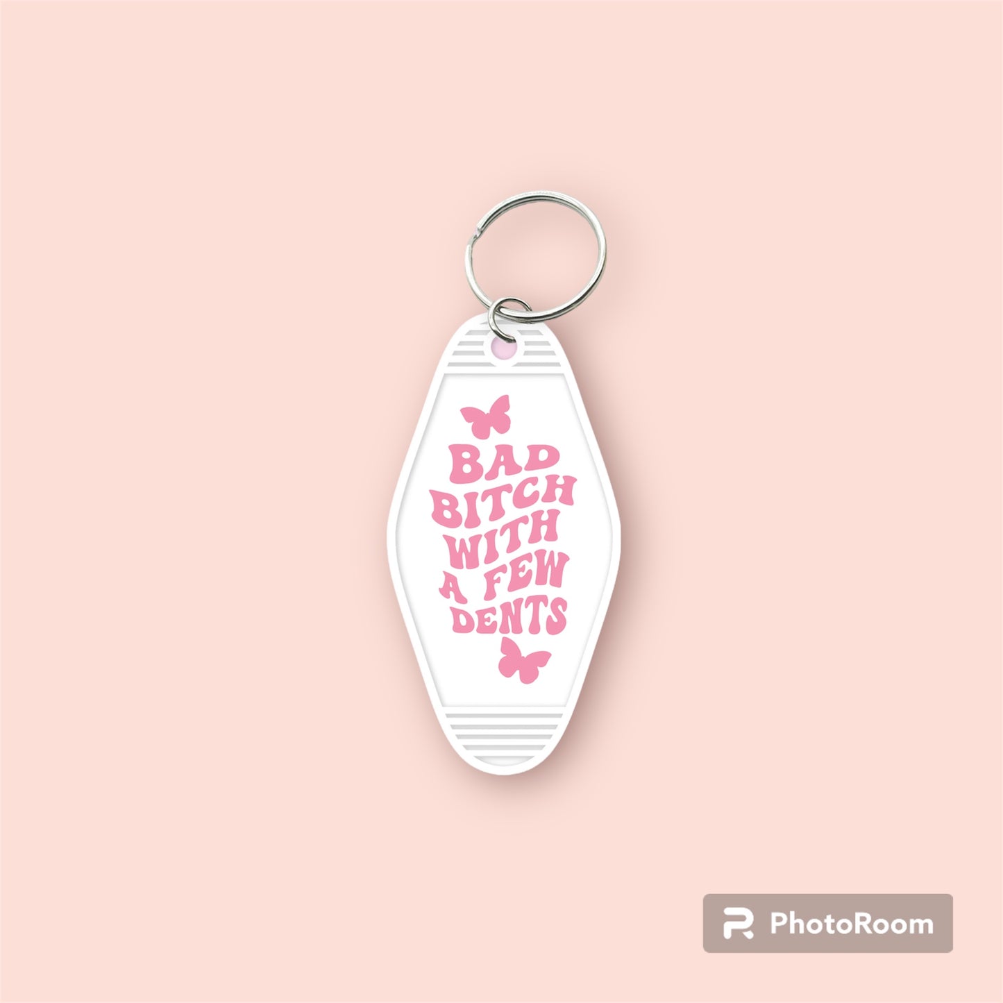 Bad B with a Few Dents-UVDTF Keychain Decal