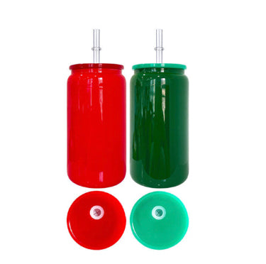 Green or Red Glass Can