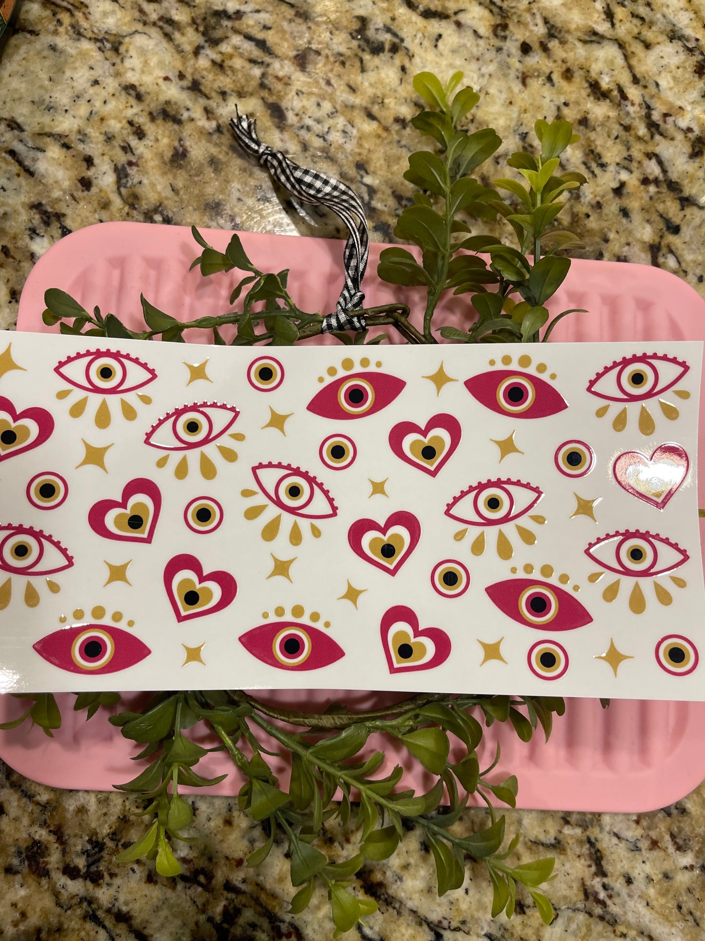 PINK AND GOLD EVIL EYE