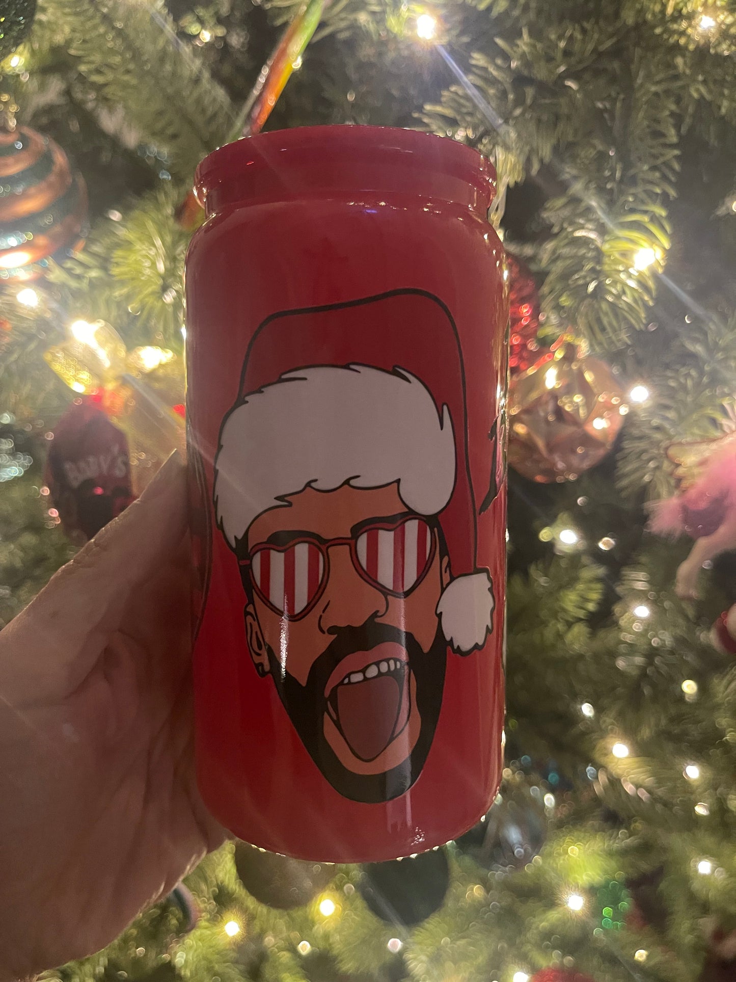 Bad B Christmas Glass