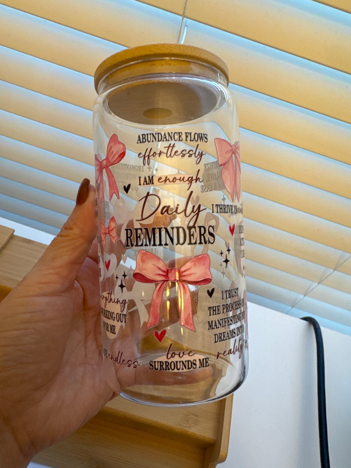 Daily Reminders Glass Cup