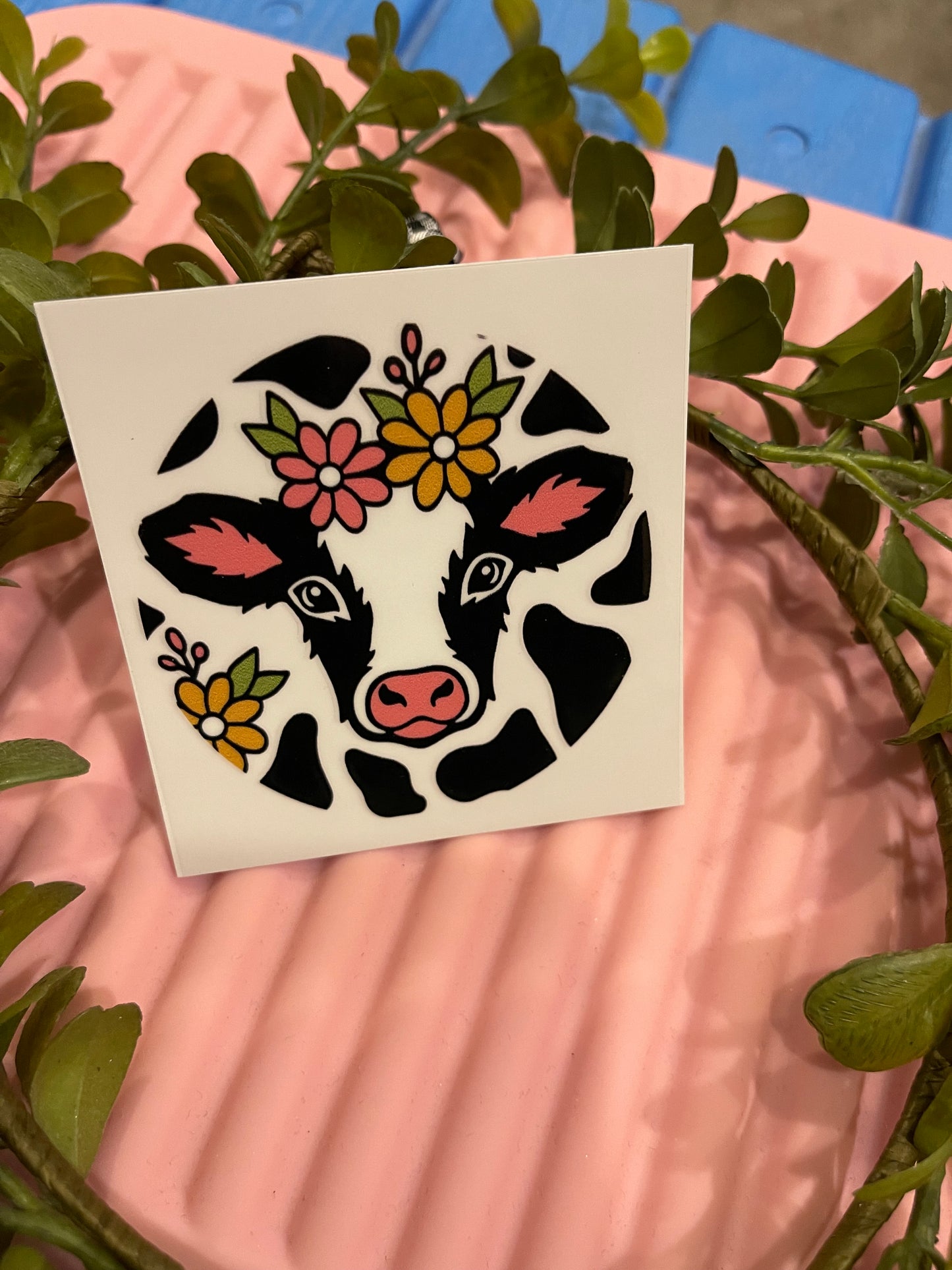 Cow with Flowers