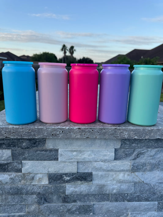 16oz Stainless Steel Colored Cans