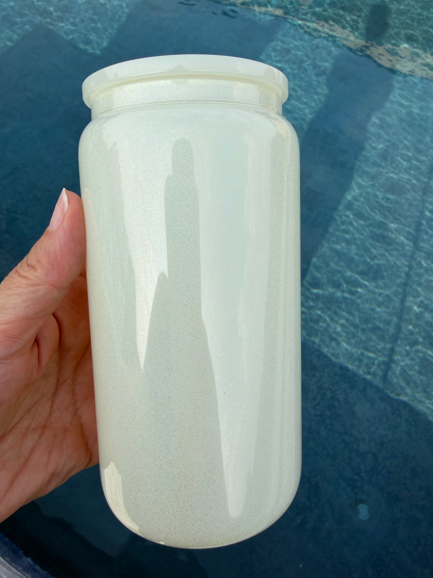 Sublimation 16oz Shimmer Glitter Glass Can with Plastic Lid (Copy)