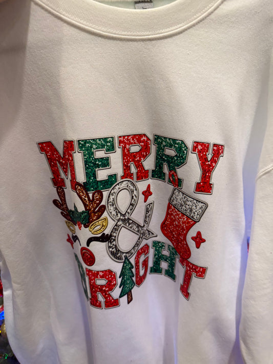 Crewneck Size L Merry and Bright Christmas