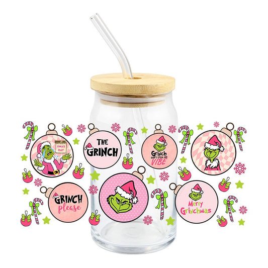 Green man pink ornaments