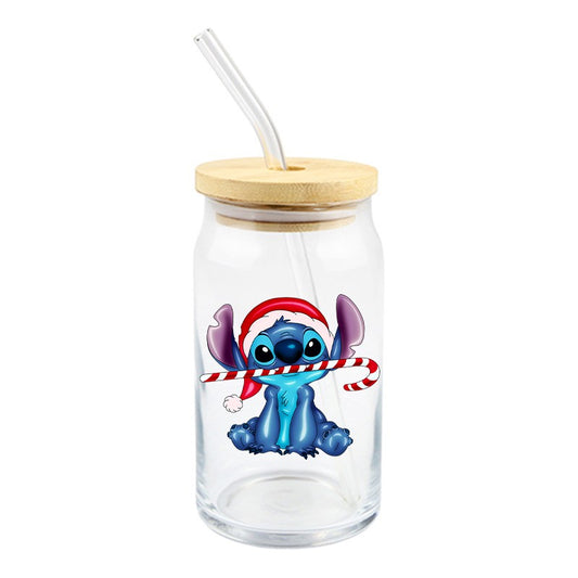 Blue Alien Christmas Decal