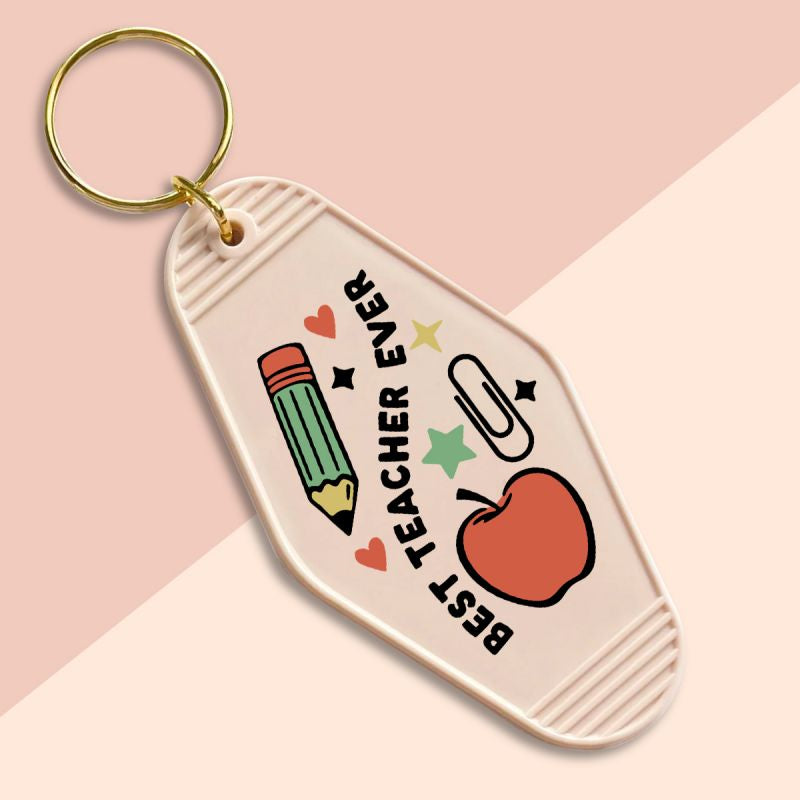 Best Teacher Ever-UVDTF Keychain Decal