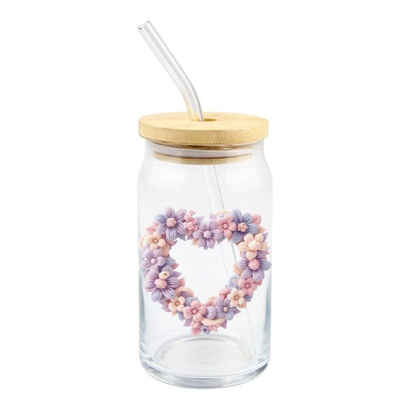 Heart Flowers Decal