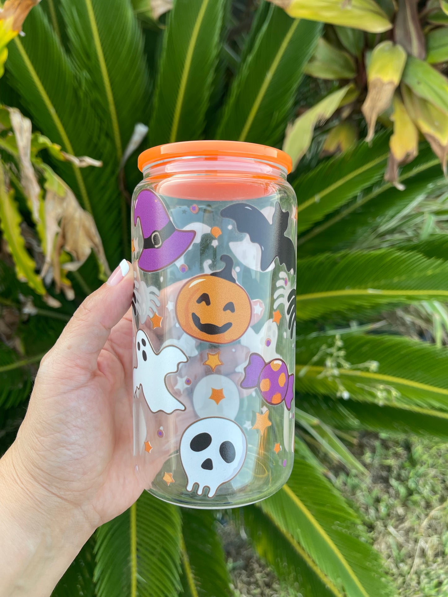 Halloween Glass Cans