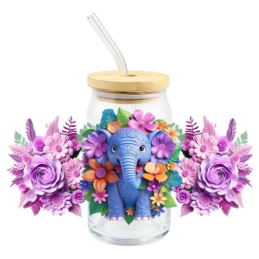 Purple Flowers Elephant