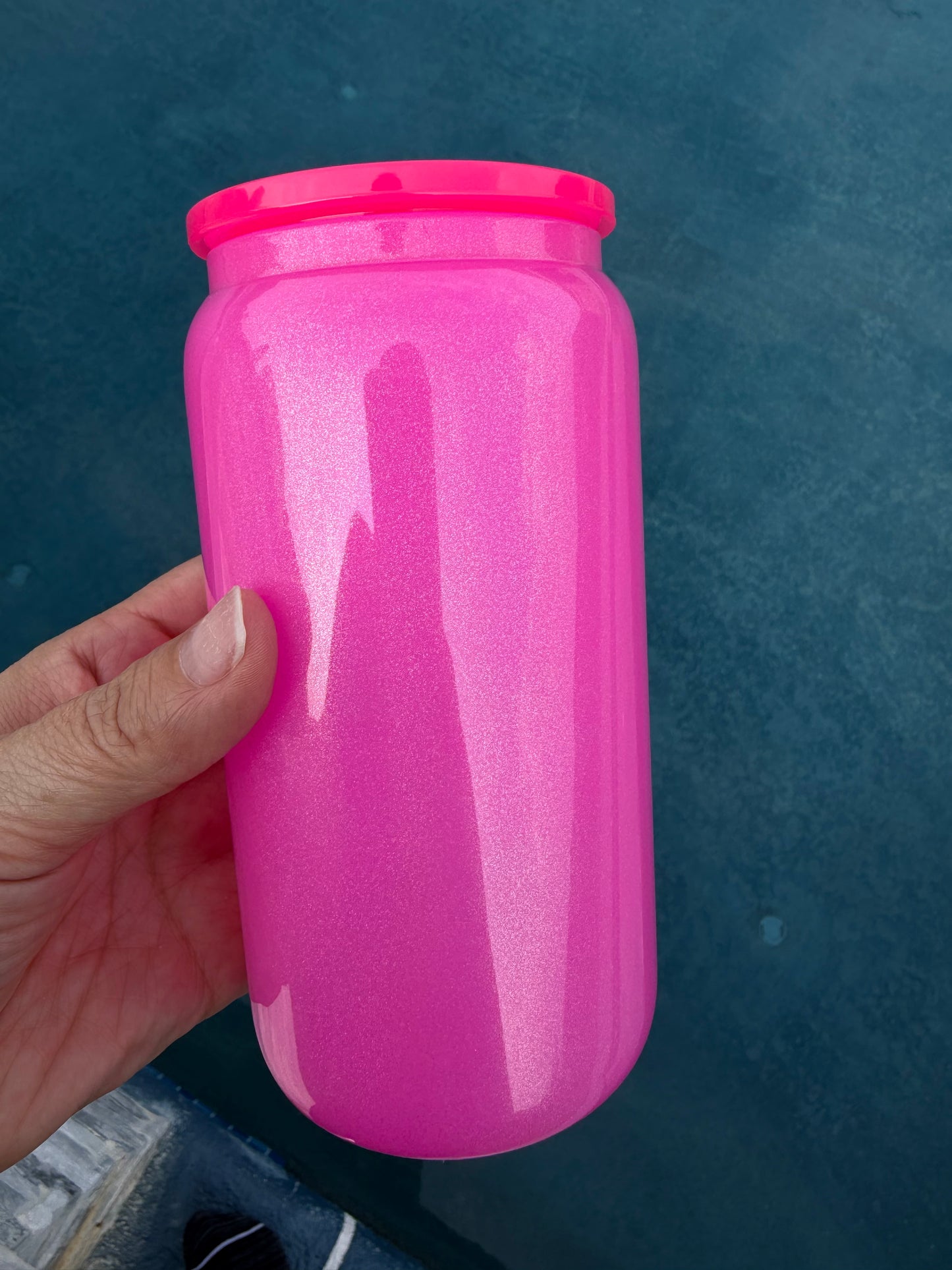 Sublimation 16oz Shimmer Glitter Glass Can with Plastic Lid (Copy)
