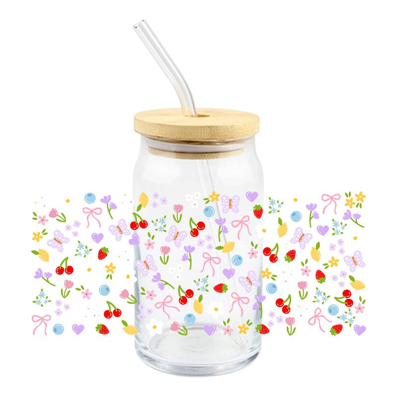 Cherries butterflies