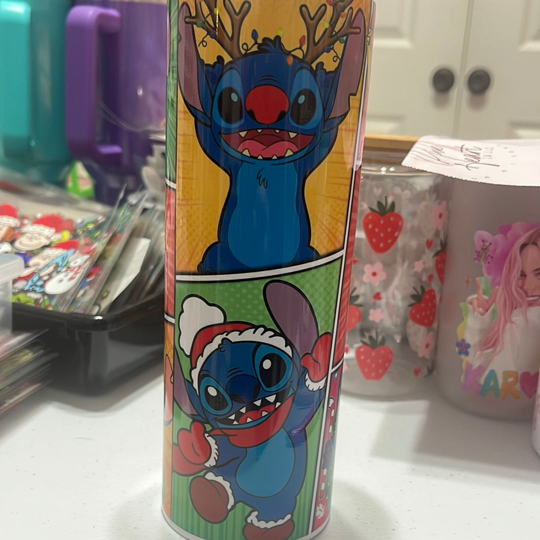 Blue Alien Christmas Tumbler 2