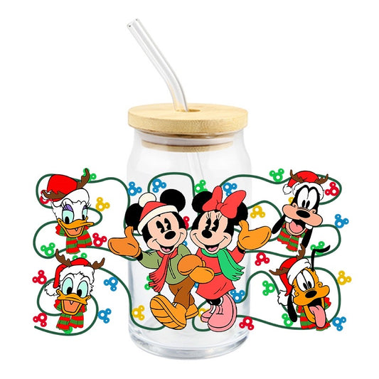 Mouse Christmas Glass Cup