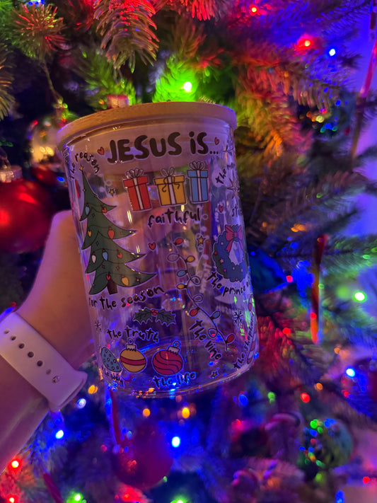 Jesus is Christmas Glass Cup