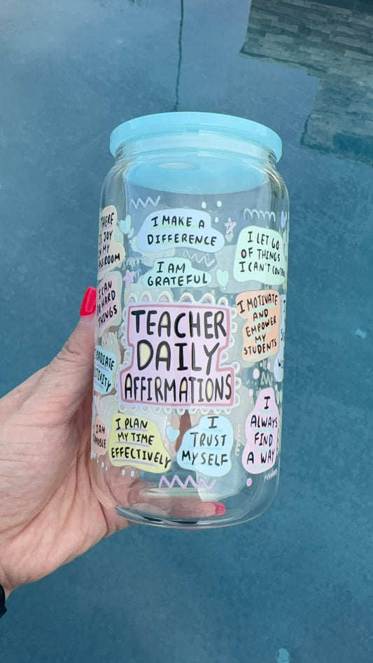 Teacher Affirmations Glass