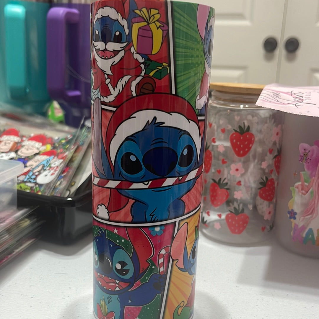 Blue Alien Christmas Tumbler 2