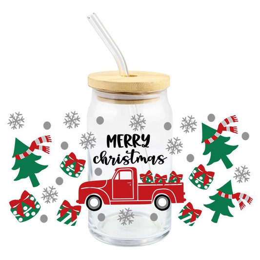 Merry Christmas red truck