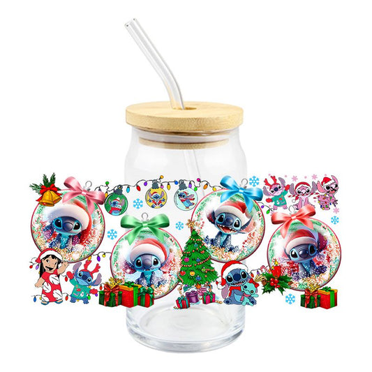 Blue alien ornaments