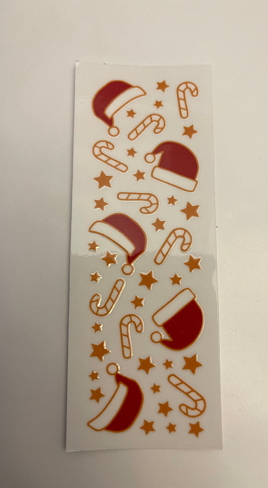Gold Candy Canes and Hats Pen Wrap