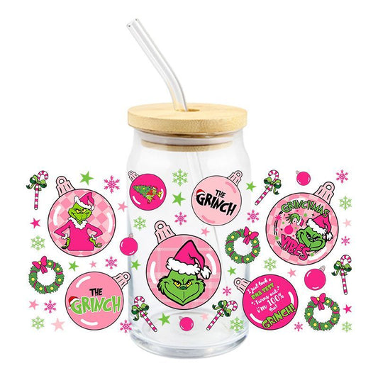 Pink Grinch Ornaments