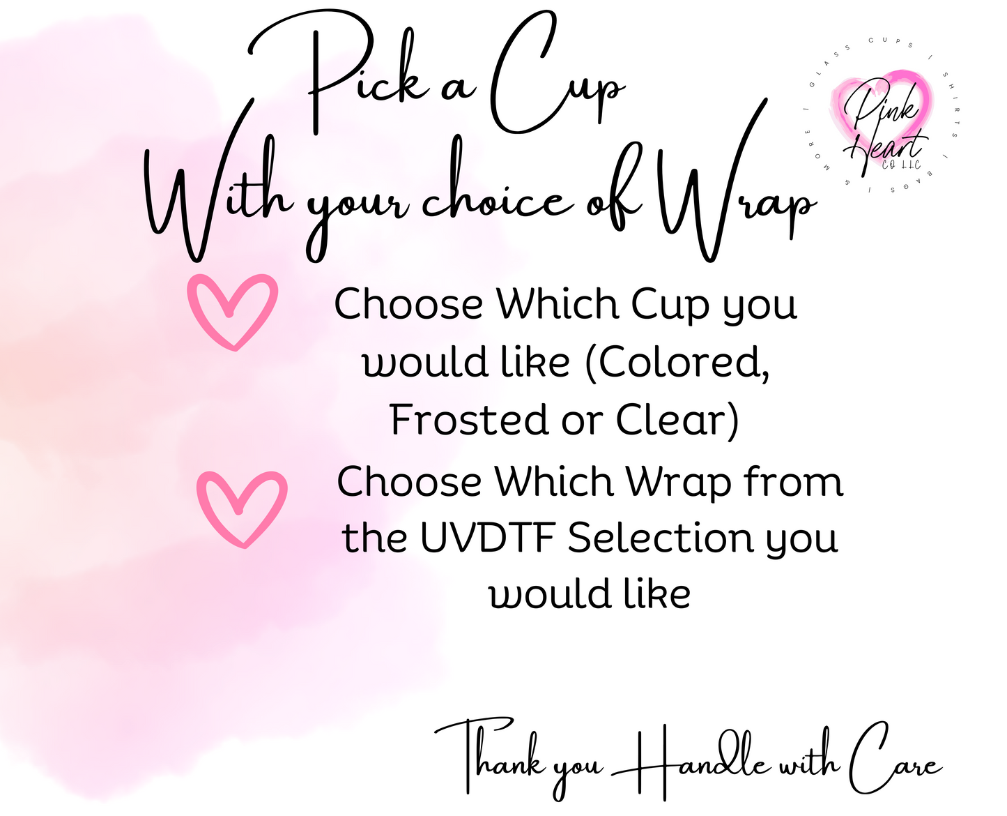 A A Pick a Cup or Mug and Wrap of Choice Glass Cup-Any design in the UVDTF WRAP SECTION