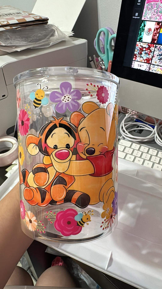 Pooh Clear Mug with clear Lid