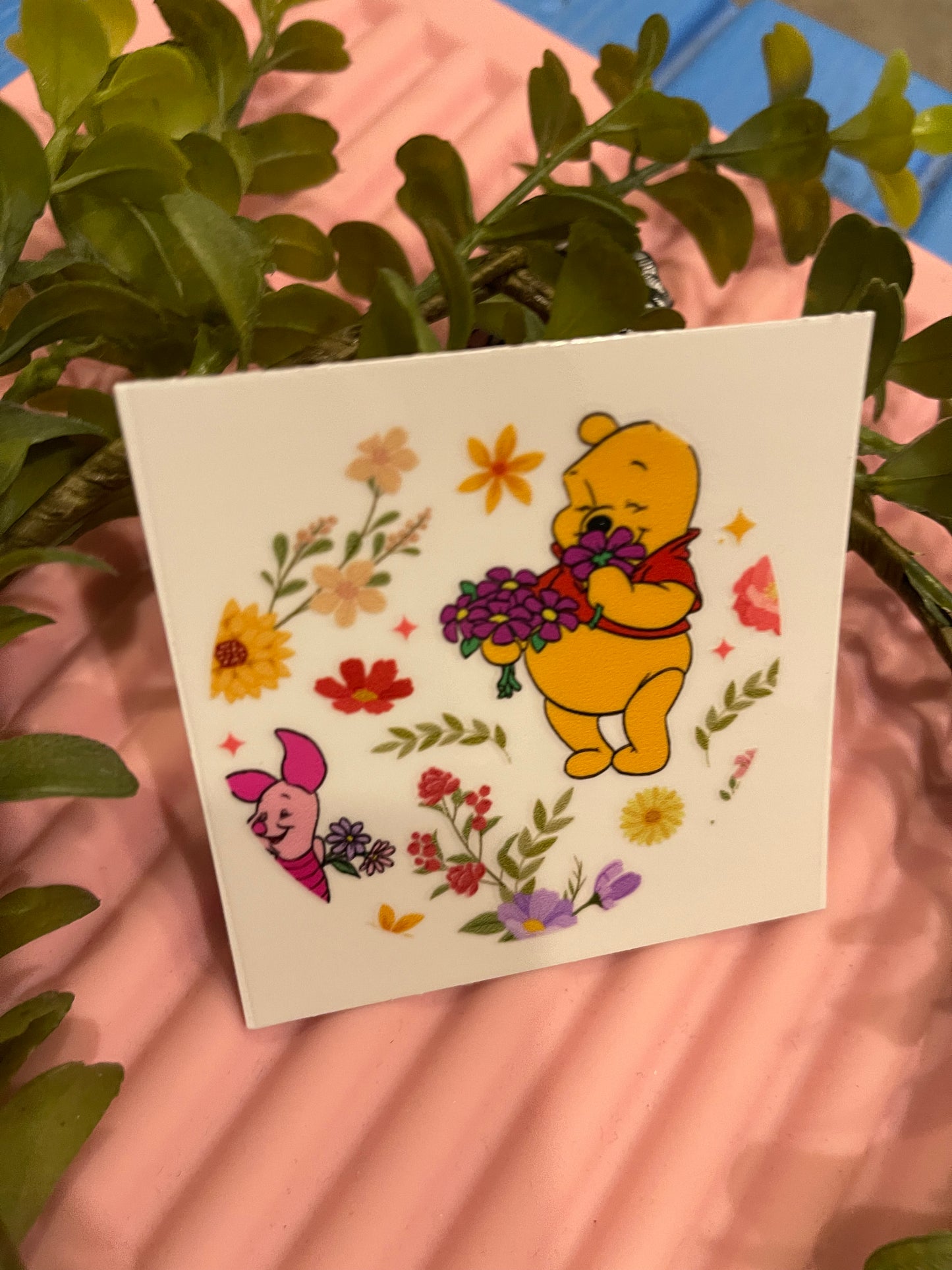 Pooh Smelling Flowers