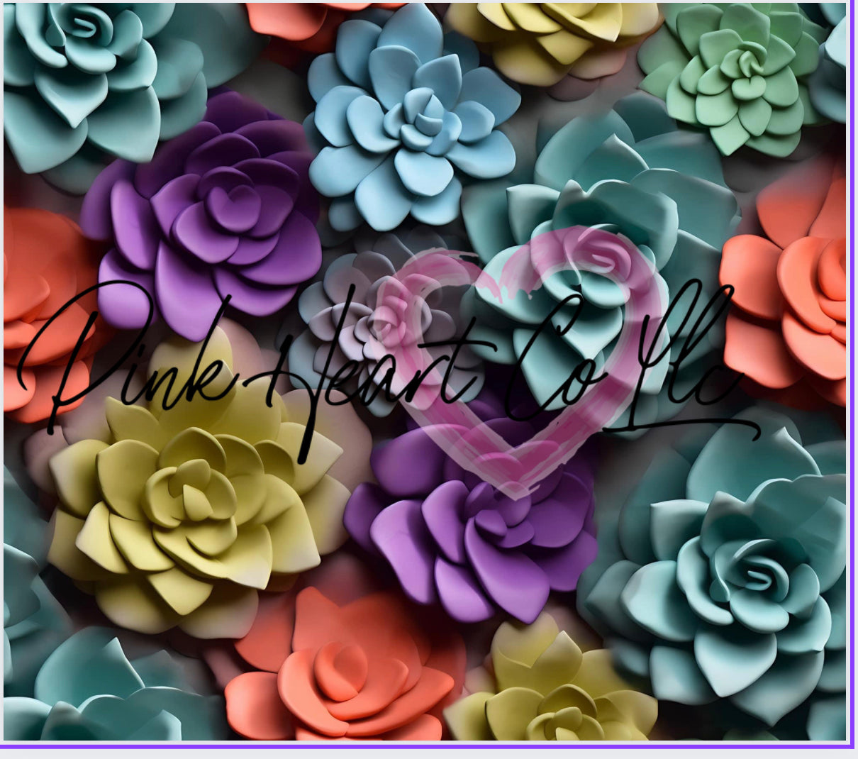 3D Tumbler Multicolor Flowers