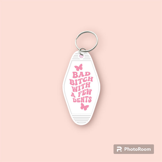 Bad B with a Few Dents-UVDTF Keychain Decal