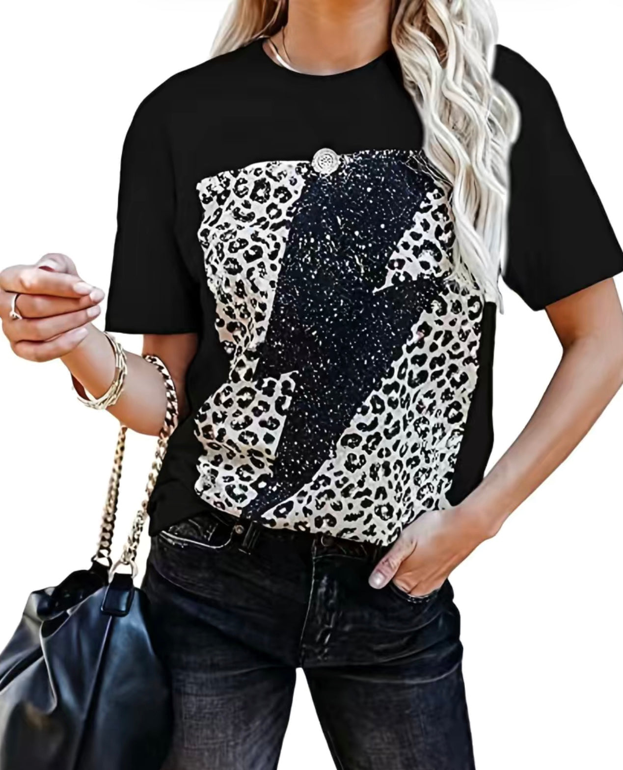Vintage Black Leopard T-Shirt